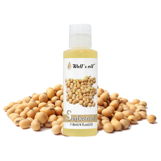 Well's 100% Pure Soybean Oil - Natural Carrier for Hair Growth, Eyelashes, Brows, Skin & Nails Moisturization | Cold Pressed, 4 fl oz