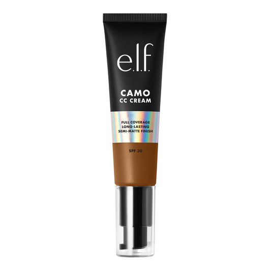e.l.f. Camo CC Cream, SPF 30 Color-Correcting Medium-To-Full Coverage Face Foundation, Delivers An Airbrushed Finish, Vegan & Cruelty-Free, Deep 530 W