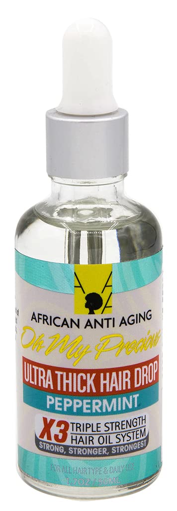 African Anti Aging Oh My Precious Ultra Thick Hair Drop Peppermint 1.7 oz (Pack of 2)