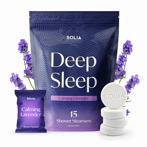 Solia Natural Lavender Shower Steamers - Patent-Pending - Real Essential Oil Lavender Tablets, Spa Steamers Aromatherapy, 15-Pack Beauty and Personal Care Solia