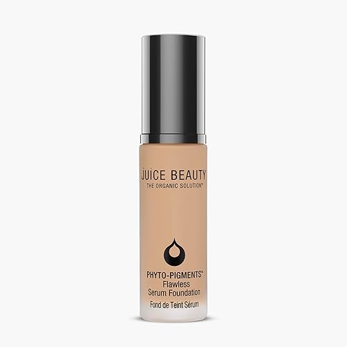 Juice Beauty Phyto?Pigments Flawless Serum Foundation - Non-Comedogenic, Long-Wear & Buildable Medium-to-Full Coverage - Vegan, Clean Hydrating Liquid Makeup for All Skin Types, 30 mL, 10 Naked Beige