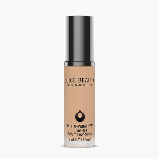 Juice Beauty Phyto?Pigments Flawless Serum Foundation - Non-Comedogenic, Long-Wear & Buildable Medium-to-Full Coverage - Vegan, Clean Hydrating Liquid Makeup for All Skin Types, 30 mL, 10 Naked Beige