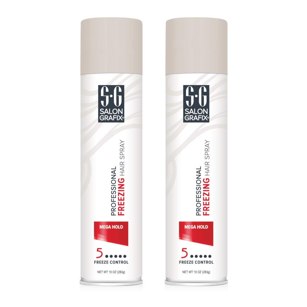 Salon Grafix Hairspray Freezing Mega Hold 10 Ounce (295ml) (2 Pack)