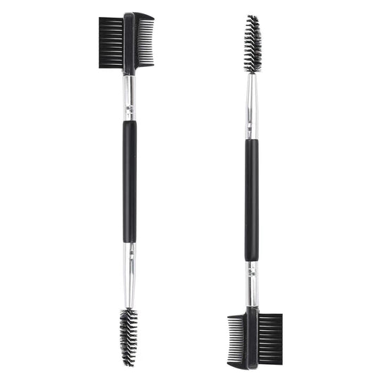 2pcs 3 Head Eyebrow Eyelash Shaper Eyelash Comb Double Head Brush Makeup Grooming Tool Cosmetic with 3 Different Spoolie Brushes for Separating