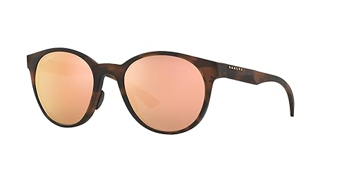 Oakley Women's OO9474 Spindrift Round Sunglasses, Matte Brown Tortoise/Prizm Rose Gold, 52 mm