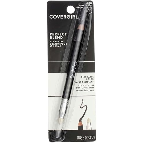 CoverGirl Perfect Blend Eye Pencil, Basic Black [100], 0.03 oz (Pack of 5)