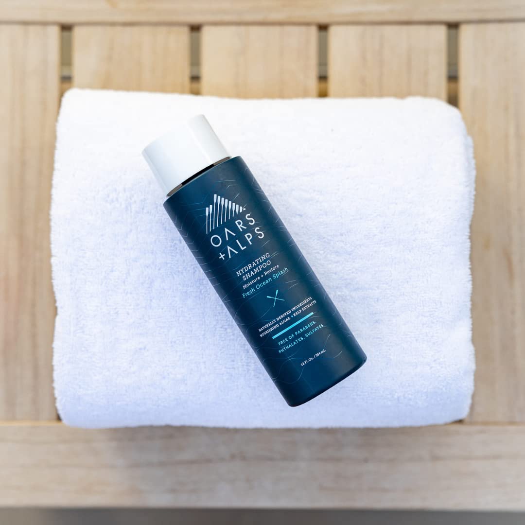 Oars + Alps Men's Sulfate Free Hair Shampoo, Conditioner, and Body Wash Kit, Moisturizing Skin Care Infused with Kelp and Algae Extracts, Fresh Ocean