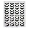 Lanflower Fake Eyelashes Natural Look Dramatic 3D Lashes Pack Faux Mink 20 Pairs 4 Styles