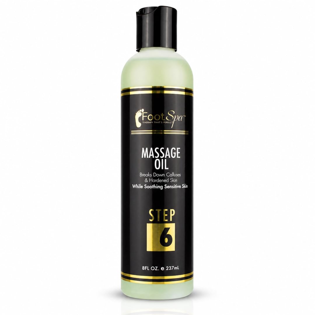 Foot SPA Pedicure Massage Oil - Tea Tree, Peppermint & Eucalyptus Blend for Callus Softening & Cracked Heel Repair | Cooling Relief | Professional