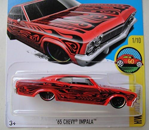 2016 HOT WHEELS HW ART CARS SERIES 1/10 RED '65 CHEVY IMPALA 191/250