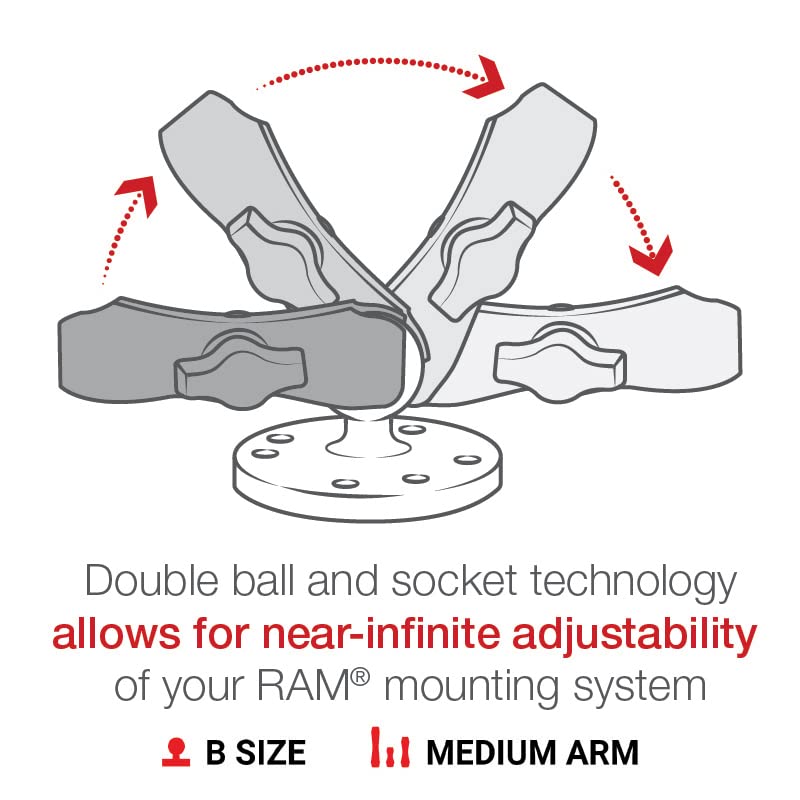 RAM MOUNTS X-Grip Large Phone Mount with Drill-Down Base RAM-B-138-UN10 with Medium Arm