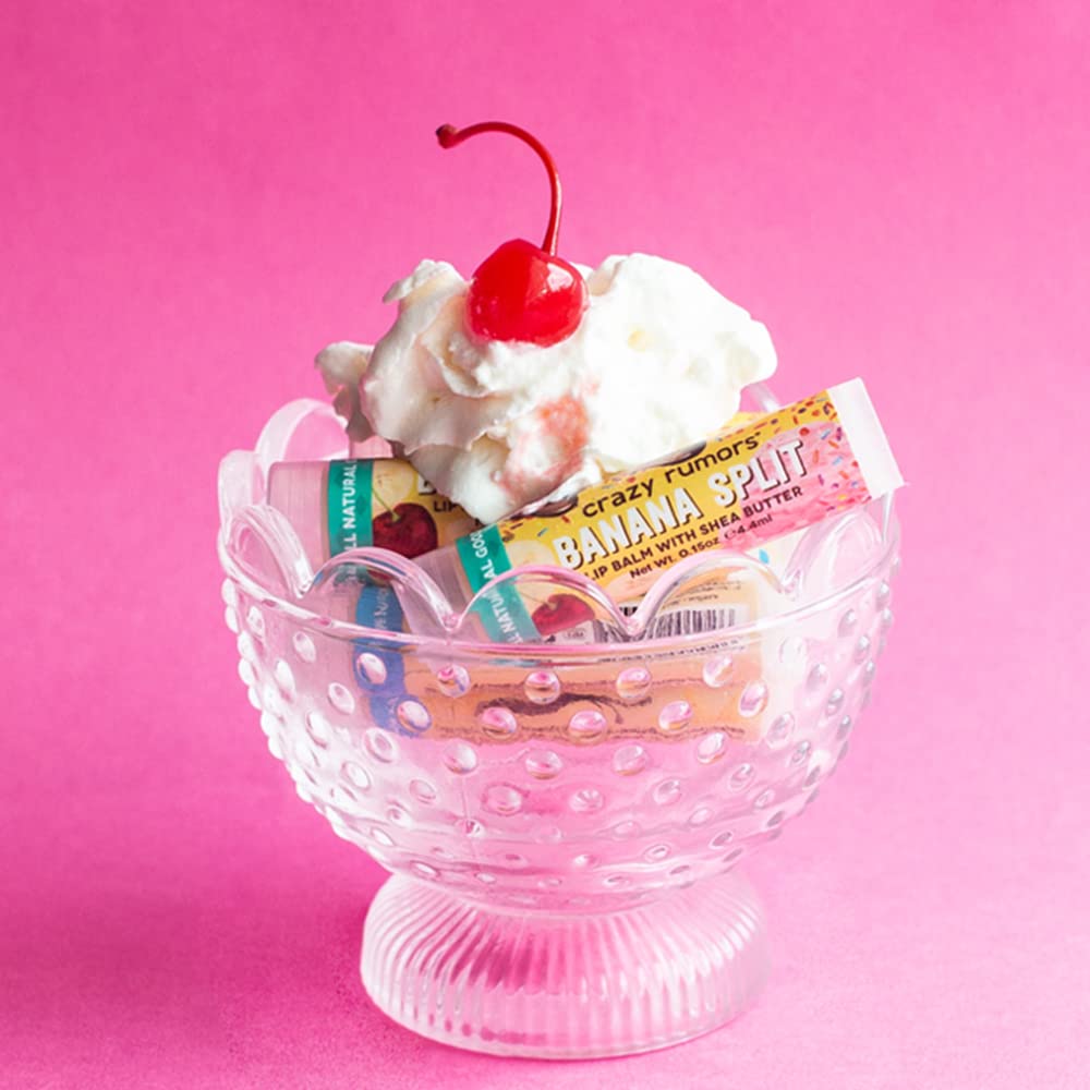 Crazy Rumors Banana Split Lip Balm. 100% Natural, Vegan, Plant-Based, Made in USA (1-Pack)