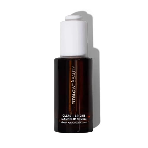 Fitglow Beauty Clear + Bright Mandelic Serum Drops | Gentle Exfoliating Face Serum | Evens Tone, Corrects Discoloration & Clears Breakouts |