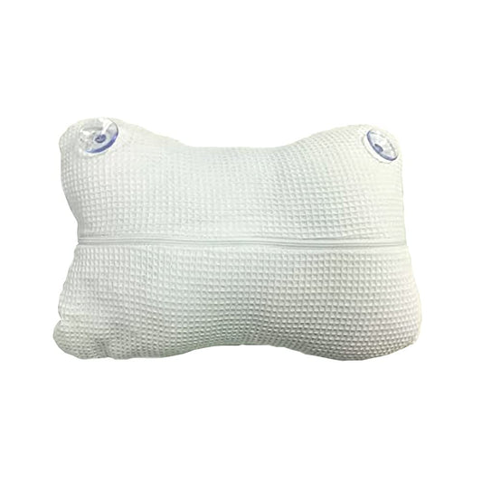 Kole Bath Pillow with Suction Cups, Soft White Cotton Neck Back Support Beauty and Personal Care Kole