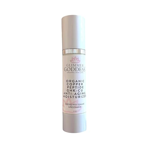 GLIMMER GODDESS Copper Peptide Moisturizer - Lightweight Hydrating Cream with GHK-Cu Complex, Organic Aloe Vera & Botanical Oils - For All Skin Types
