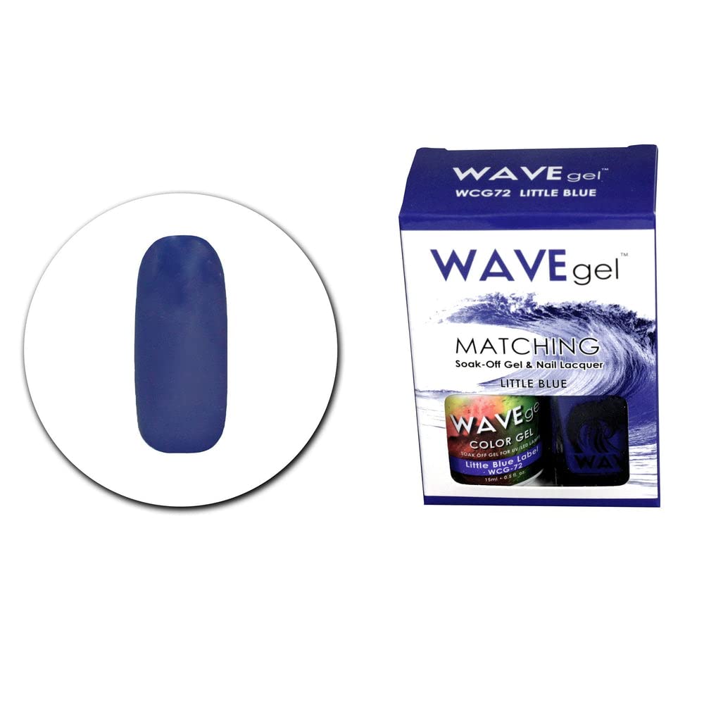 WAVEGEL Soak-0ff Gel & Nail Lacquer Matching Duo Set - Little Blue - WCG72-72 I 0.5 Oz Beauty & Personal Care WAVE gel