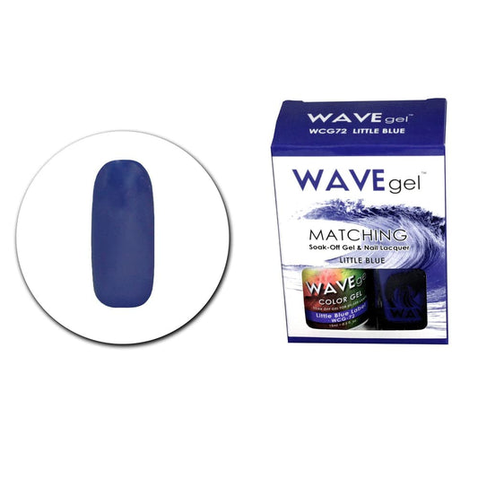 WAVEGEL Soak-0ff Gel & Nail Lacquer Matching Duo Set - Little Blue - WCG72-72 I 0.5 Oz Beauty & Personal Care WAVE gel