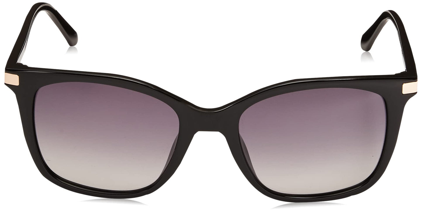 Calvin Klein Women's CK19536S Cat-Eye Sunglasses, Black/Black, 55 mm