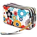 BIAOTIE Large Capacity Wristlet Wallet - Women Printed Nylon Waterproof Handbag Clutch Purse (F-08)