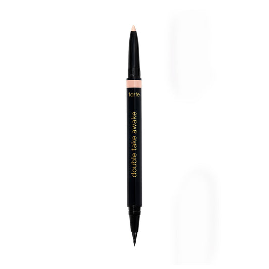 tarte double take awake micro liquid liner - 2-in-1 Amazonian Clay-Infused Eyeliner Pen for Bold, Wide-Awake looking Eyes, Longwear, Waterproof, Vegan