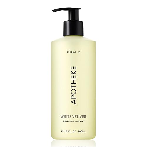 APOTHEKE Liquid Hand Soap, White Vetiver - 10 Fl Oz Hydrating Handsoap with Premium Fragrance Oils Gently Cleanses, Moisturizes & Rejuvenates Skin Beauty & Personal Care APOTHEKE