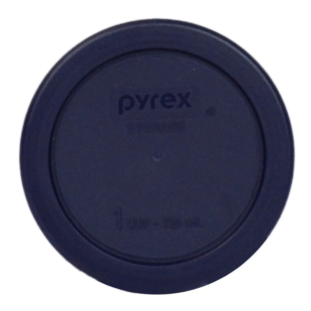 Pyrex 7202-PC 1-Cup Dark Blue Food Storage Replacement Lid (6-Pack) - Made in USA