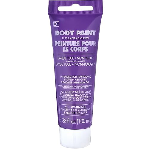Body Paint for Halloween - 3.38 oz. (1 Pc.) - Vibrant & Easy-to-Apply Costume Makeup, Perfect for Props and Parties, Purple