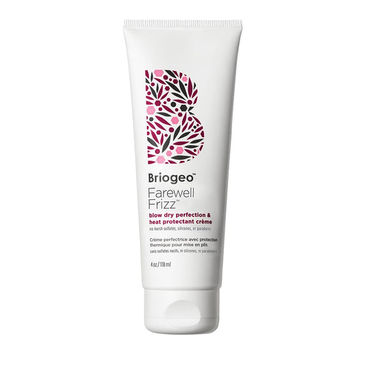 Briogeo Farewell Frizz Blow Dry Perfection & Heat Protectant Crème, Anti Frizz Hair Cream with Argan Oil for Styling, Silicone-free, Heat Protectant