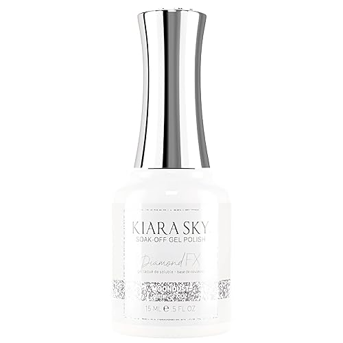 KIARA SKY Gel Polish DiamondFX Reflective Glitter Soak Off with Sparkle Diamond dust effect 0.5 fl oz, Moondust (silver metallic)
