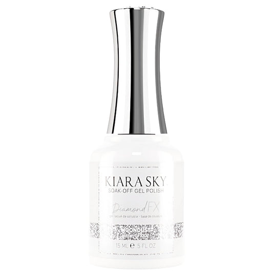 KIARA SKY Gel Polish DiamondFX Reflective Glitter Soak Off with Sparkle Diamond dust effect 0.5 fl oz, Moondust (silver metallic)