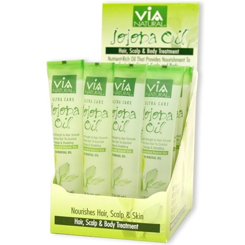 VIA Natural Ultra Care Jojoba Oil Concentrated Natural Oil 1.5oz - Imparts Strength to Hair Strands Nourishes Hair To Combat Breakage & Shedding - 6