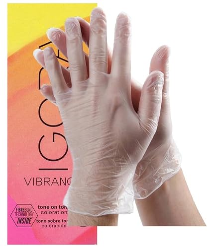 IgoraVibrance 0-77 Copper Concentrate Tone On Tone Alcohol-Free Demi-Permanent Hair Color 2 Fl Oz with Clear Powdered Medium Vinyl Gloves (Bundle)