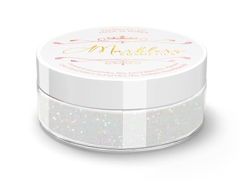 MARBLERS Holographic Face & Body Glitter [Rainbow White] 0.18oz (5g) | Fine | Non-Toxic | Vegan | Cruelty-Free | Festival, Rave & Party Makeup | Eye