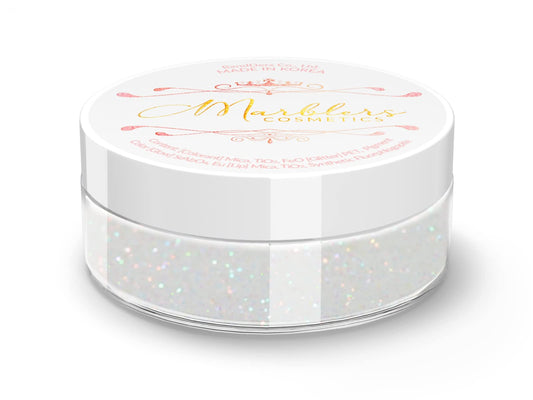 MARBLERS Holographic Face & Body Glitter [Rainbow White] 0.18oz (5g) | Fine | Non-Toxic | Vegan | Cruelty-Free | Festival, Rave & Party Makeup | Eye