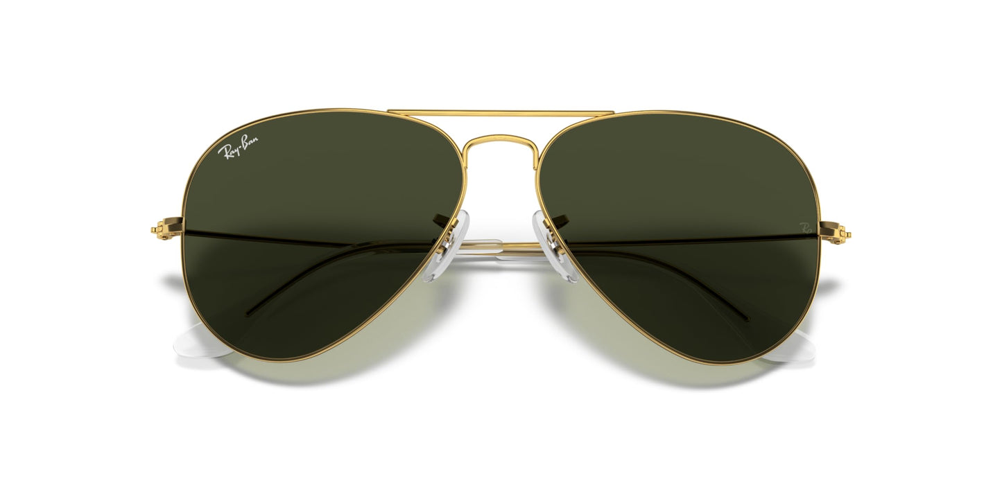 Ray-Ban Unisex Sunglasses Arista Gold Frame, G-15 Green Lenses, 58MM