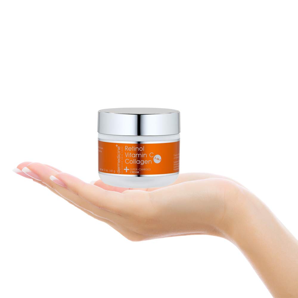Vitamin C + Retinol + Collagen | Super Charged Anti-Aging Cream for Face | Pharmaceutical Grade Quality | Helps Smooth & Plump Fine Lines & Wrinkles