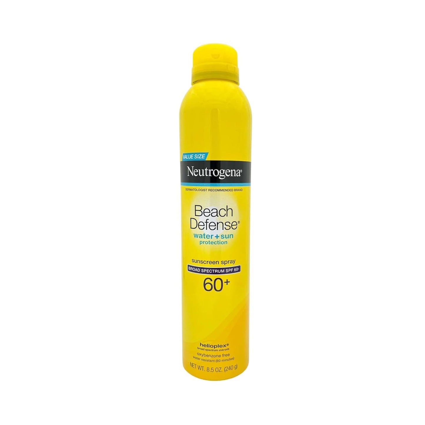 Neutrogena Beach Defense Sunscreen Spray SPF 60+, 8.5 oz, 2-pack, Water + Sun Protection, Lightweight, Fast Drying Broad-Spectrum Sun Protection