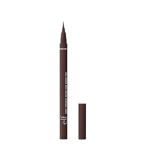 e.l.f. Holy Strokes Micro-Fine Brow Pen, Liquid Waterproof Eyebrow Makeup For Detailing & Adding Dimension, Vegan & Cruelty-Free, Dark Brown