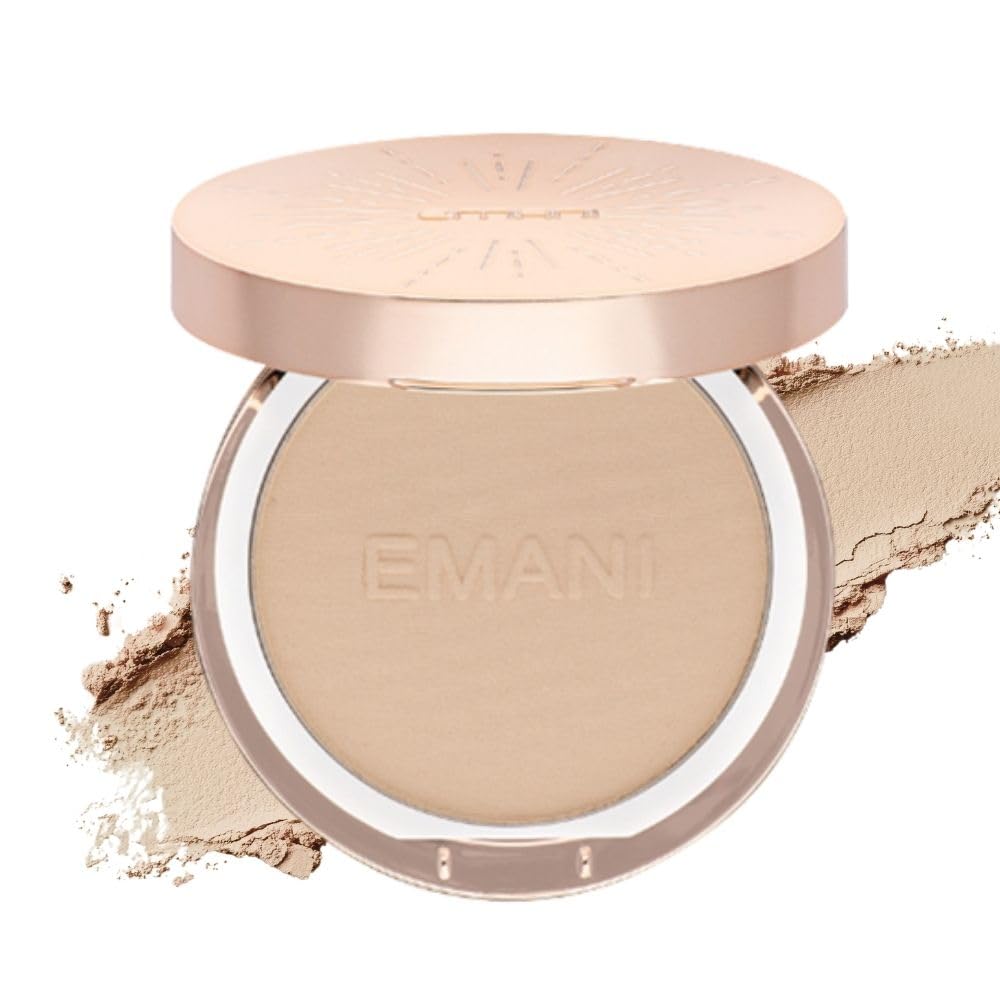 Emani HD Bamboo Setting Powder for Makeup or No Makeup Look, Natural Minerals for Sensitive Skin, Talc Free, All Skin Tones, Made in the USA