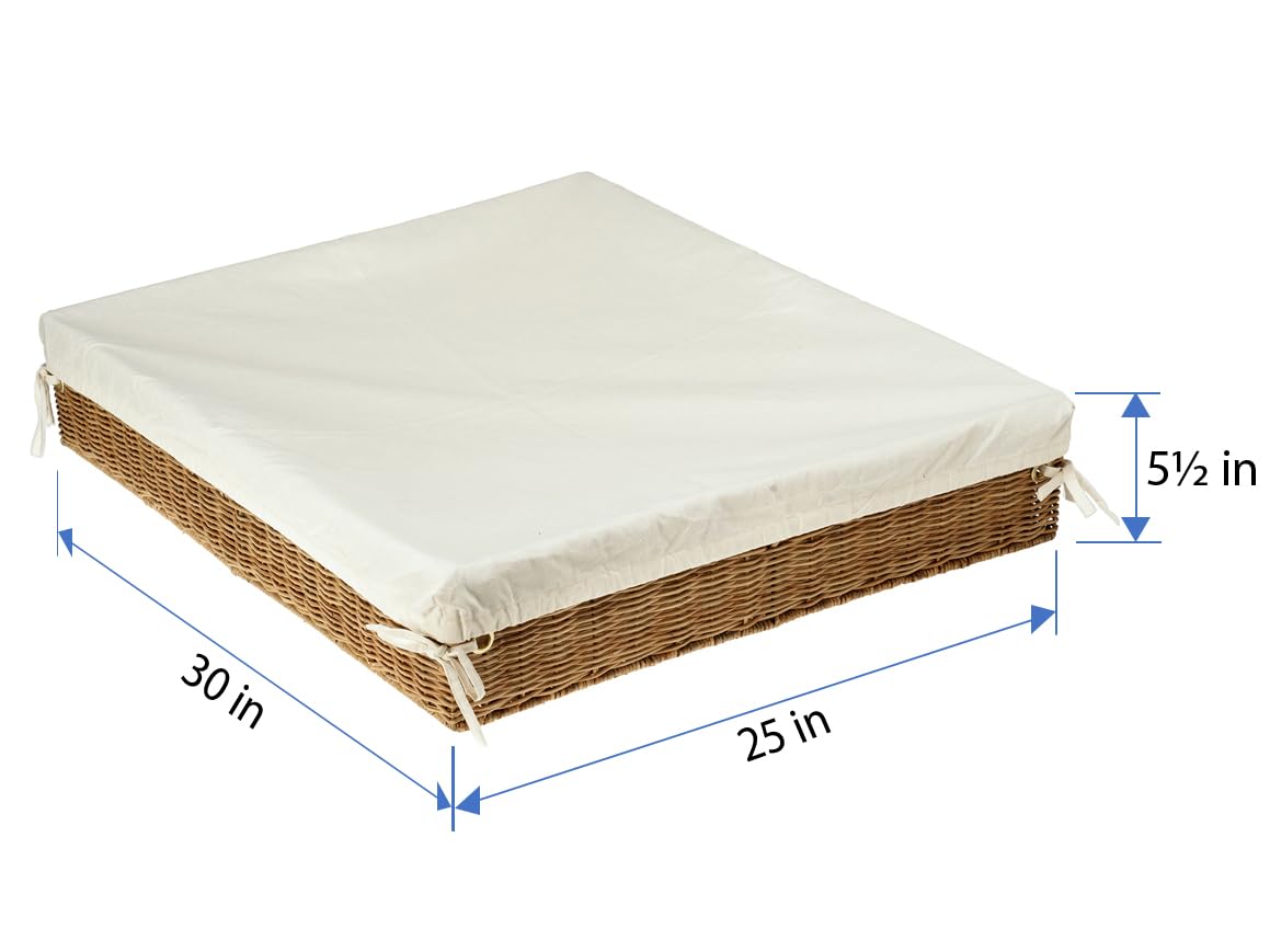 KOUBOO Wicker Under Bed Basket with Liner and Cover