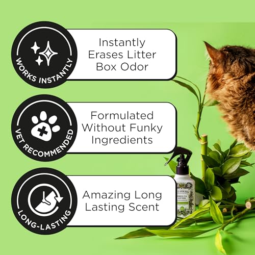 Poo-Pourri Purrfectly Bamboo Cat & Home Deodorizer 3.4oz – Plant-Based Odor Remover for Air, Carpet, Litter Box, Urine & Strong Pet Smells