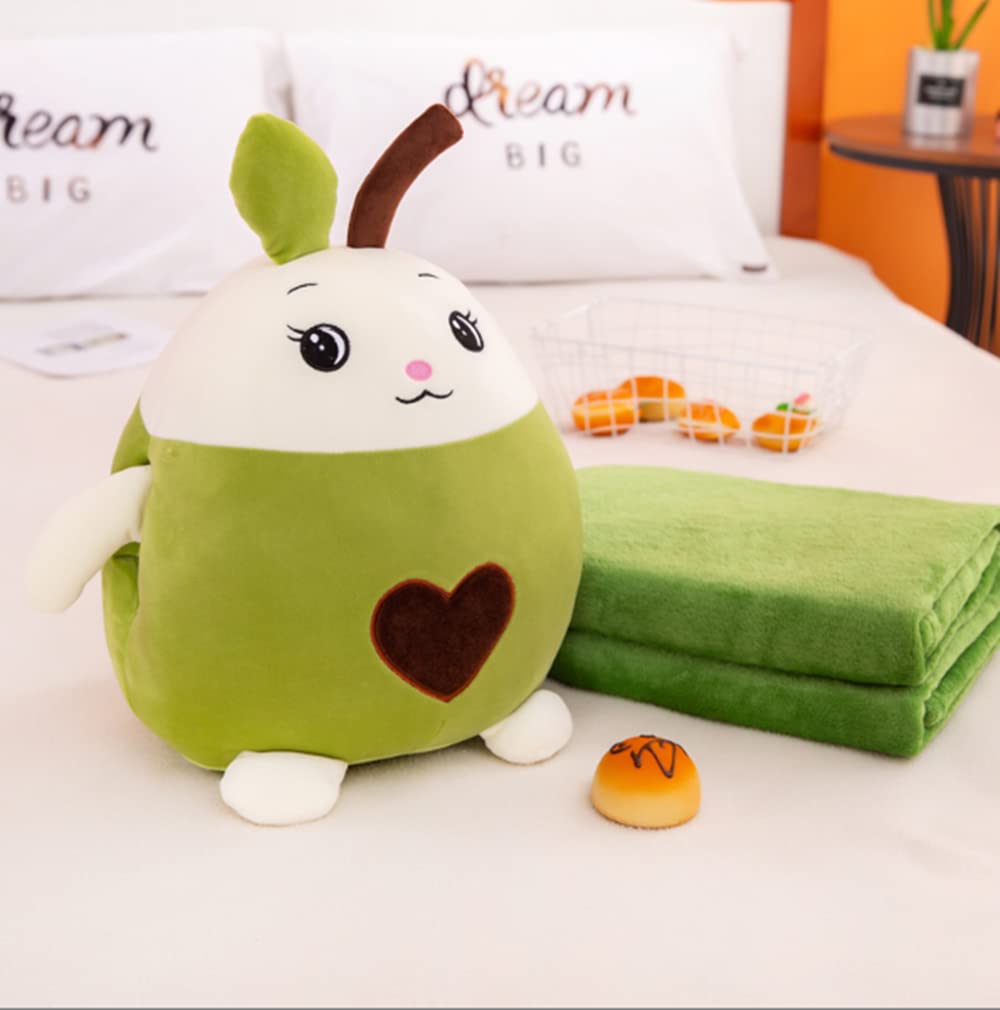 YUDONG Kids Stuffed Animal Travel Blanket and Pillow Set, Adorable 3 in 1 Multifunctional Fruit Plush Pillow with Hand Warmer Design, Perfect for…