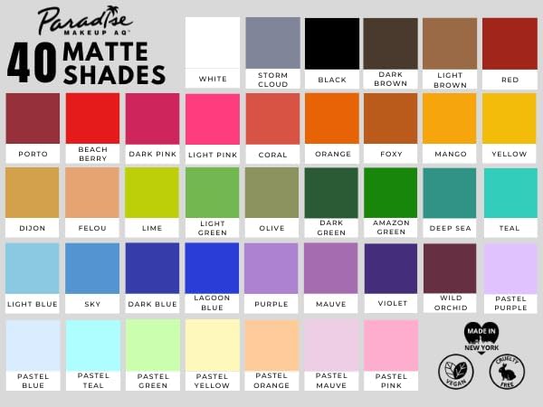 Mehron Makeup Paradise Makeup AQ Refill Size | Face & Body Painting, Beauty, Cosplay, and Halloween | Water Activated Face Paint, Body Paint .25 oz (7
