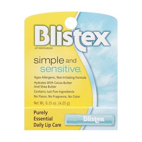 Blistex Simple & Sensitive Lip Moisturizer 0.15 oz (Pack of 8)