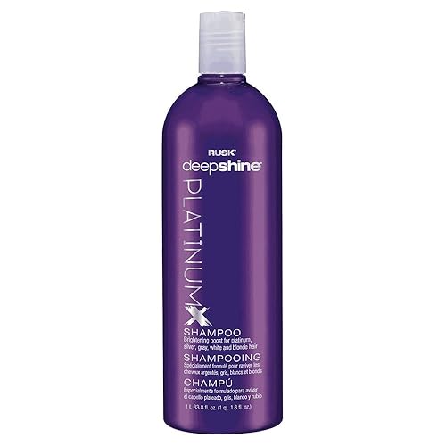 RUSK Deepshine PlatinumX Shampoo, Gentle Cleansing, Brightening Boost for Platinum, Silver, Gray, White, and Blonde Hair, 33.8 oz