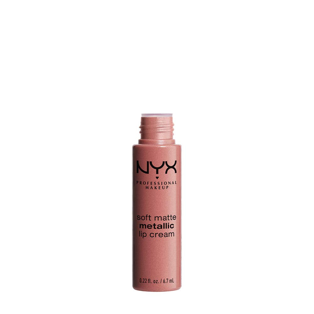 NYX PROFESSIONAL MAKEUP Soft Matte Metallic Lip Cream, Liquid Lipstick - Cannes (Matte Muted Mauve)