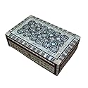 Handmade Egyptian Jewelry Box - Mother of Pearl Inlay - Decorative Wooden Trinket Box for Women Oriental Keepsake Storage Organizer ((8" X 5.2" x…