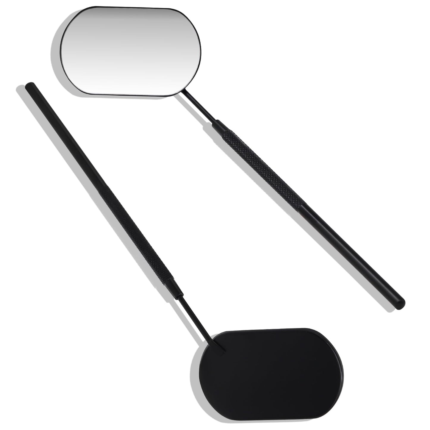 Embagol Lash Mirror Extra Large Makeup Mirror for Eyelash Extensions Detachable Stainless Steel Square Round Lash Extension Accessories(Black)