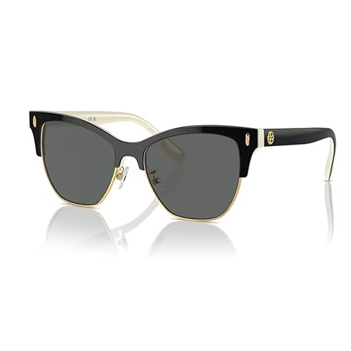 Tory Burch TY7199 198887 53MM Black/Dark Grey Cat Eye Sunglasses for Women +BUNDLE with ACCESSORY EYEWEAR KIT