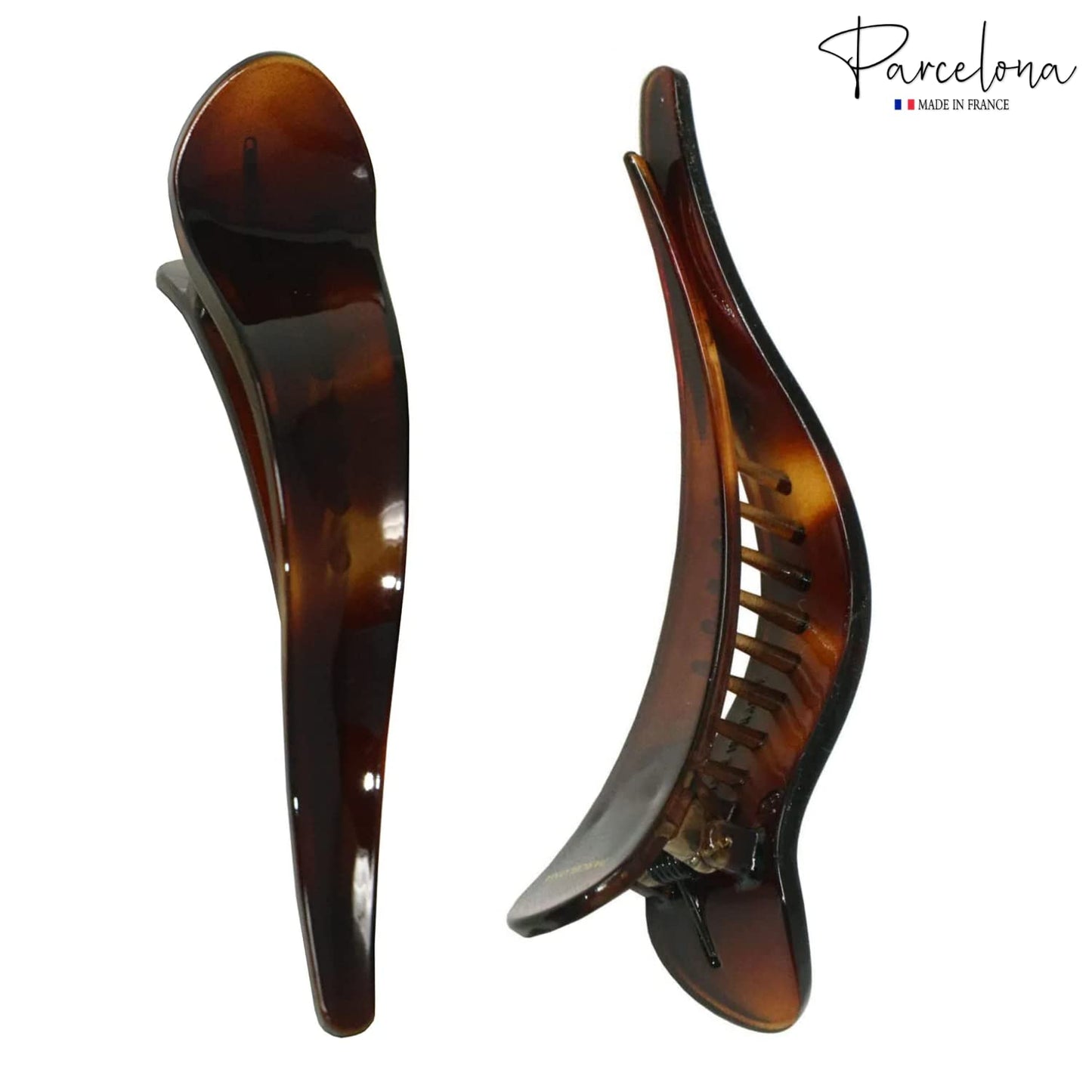Parcelona French Brill Beak Medium 4 1/2" Shell Small Salon Hinge Slide in Beak Slider Claw Clip Clamp for Women